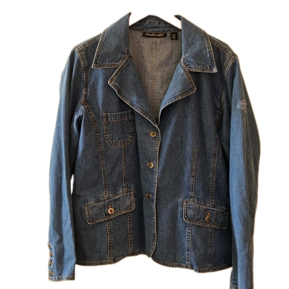 Womens Denim Blazer Jacket Blue Western Cowgirl Western Stretch Size 1X